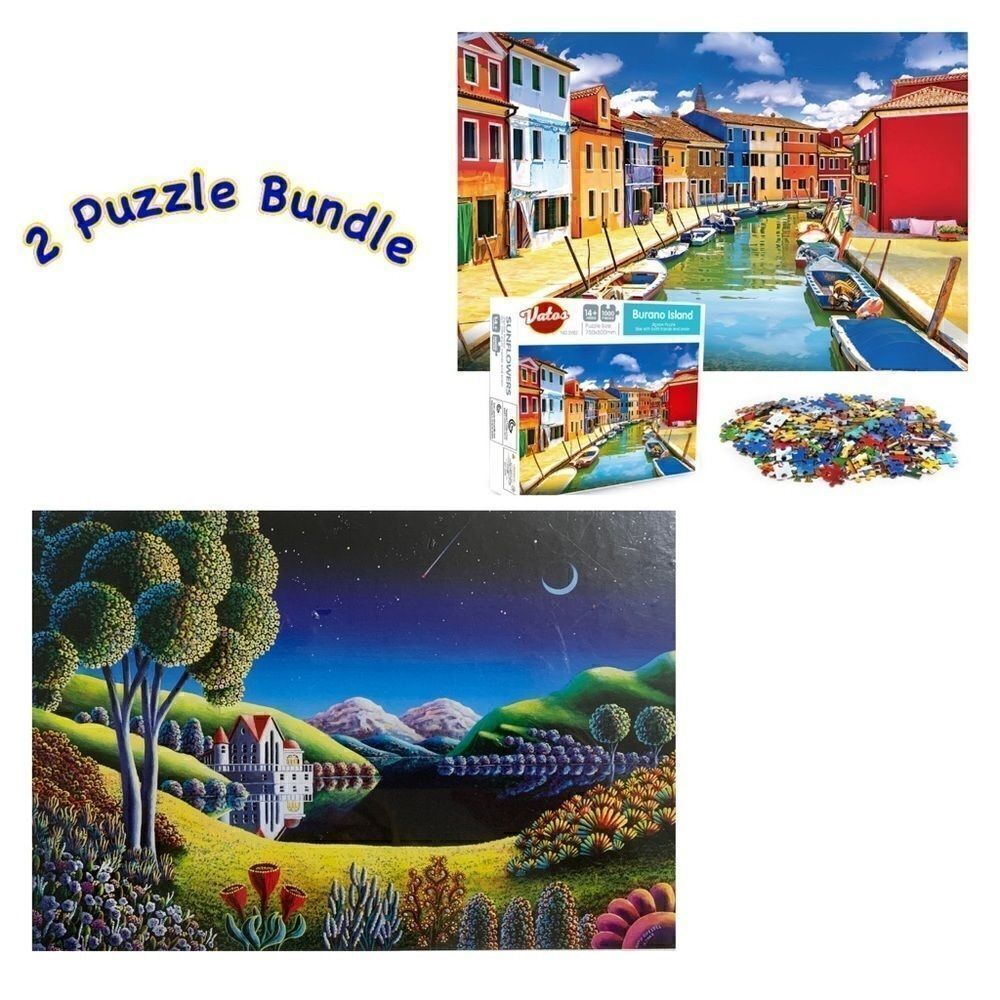 Island & lakeside 1000 piece puzzle bundle. NIB